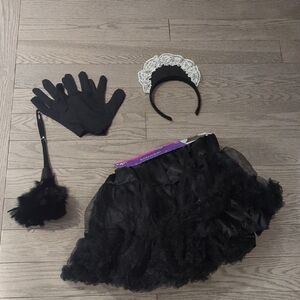 Girls 4 Piece Black French Maid Costume Set - NWT Size 8-10